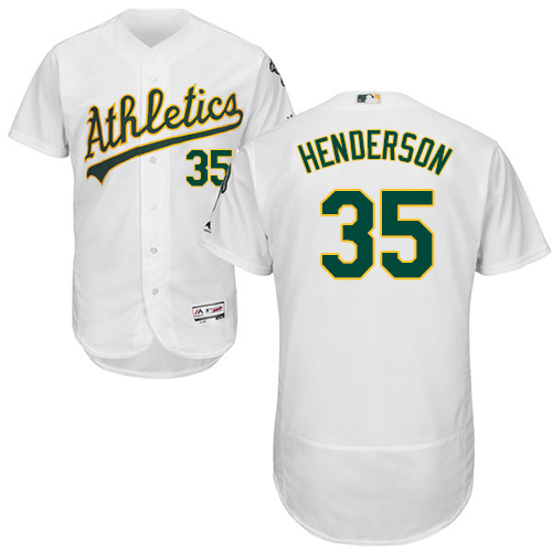 Athletics #35 Rickey Henderson White Flexbase Authentic Collection Stitched MLB Jersey